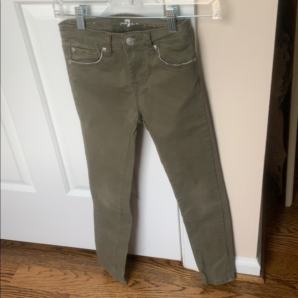 7 for all mankind Khaki green jeans girls size 10
